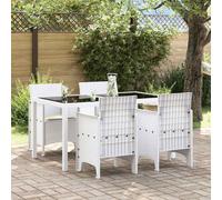 Garden Chair White 53x49x85 cm Polypropylene Rattan-Effect Outdoor Set of 4