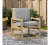 vidaXL Wooden Garden Chair - Brown, Impregnated Pine, Outdoor Patio Seating with Armrests and Backrest, Weather-Resistant, 57.5x63x76 cm