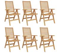 vidaXL Garden Chair 6 pcs Brown 52 x 64.5 x 108 cm Solid teak wood