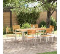 vidaXL Garden Chair 6 pcs Brown 56 x 54.5 x 87cm Solid Teak wood