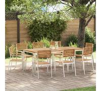vidaXL Garden Chair 8 pcs Brown 56 x 54.5 x 87cm Solid Teak wood