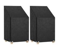 vidaXL Garden Chair Covers 2 pcs 8 Eyelets 65x65x80/120 cm Polyethylene, Black