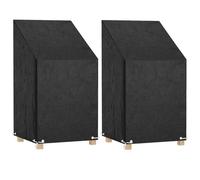 vidaXL Garden Chair Covers 2 pcs 8 Eyelets 65x65x80/120 cm Polyethylene, Black
