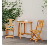 Garden Chair Folding Brown Solid Acacia wood Outdoor Seating Deck Seating vidaX