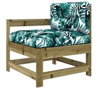 vidaXL Garden Chair Outdoor Chair with Cushions Armchair Impregnated Wood Pine
