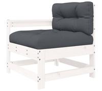 vidaXL Garden Chair Outdoor Chair with Cushions Armchair White Solid Wood Pine