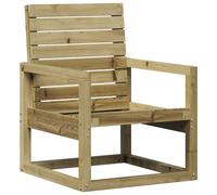 vidaXL Wooden Garden Chair - Brown, Impregnated Pine, Outdoor Patio Seating with Armrests and Backrest, Weather-Resistant, 57.5x63x76 cm