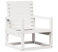 vidaXL Garden Chair Outdoor Dining Chair Balcony Chair White Solid Wood Pine