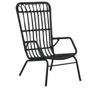 vidaXL Garden Chair Poly Rattan Black