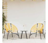 vidaXL Garden Chair Set 3 pcs Black and Yellow Poly Rattan