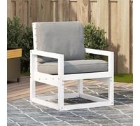 vidaXL Garden Chair Outdoor Dining Chair Balcony Chair White Solid Wood Pine