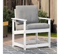 vidaXL White Solid Pine Wood Garden Chair - 62x55x77 cm - Comfortable Slatted Outdoor/Indoor Seating for Patio/Terrace
