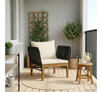 VidaXL Garden Chair With Cushions Solid Wood & Rope Natural