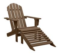 vidaXL Garden Chair with Ottoman Wood Brown Outdoor Lounge Armchair Seating