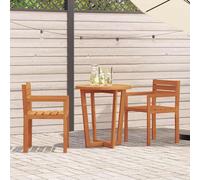 Garden Chairs Set 2pcs Solid Acacia Wood Natural 50 x 53 x 80 cm Outdoor Dining