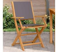 vidaXL Garden Chairs 2 pcs Anthracite Solid Wood Acacia and Fabric
