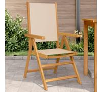 Reclining Garden Chairs Outdoor Chairs Armchair Fabric & Solid Wood vidaXL