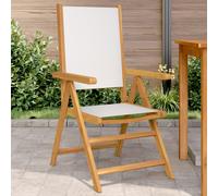 Reclining Garden Chairs Outdoor Chairs Armchair Fabric & Solid Wood vidaXL