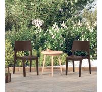 vidaXL 2x Garden Chairs Mocha Polypropylene Patio Camping Outdoor Picnic Chair