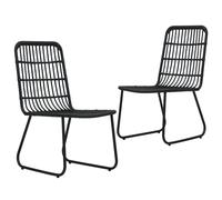 vidaXL Garden Chairs 2 pcs Poly Rattan Black