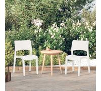 vidaXL Garden Chairs 2 pcs White Polypropylene, White