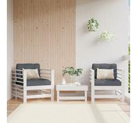 vidaXL Garden Chairs 2 pcs White Solid Wood Pine