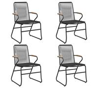 vidaXL Garden Chairs Balcony Chairs Lounger Chairs 4 pcs Black PVC Rattan