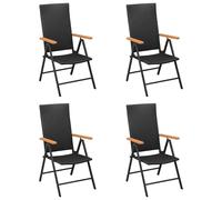 vidaXL Garden Chairs 4 pcs Poly Rattan Black 01 UK HOT