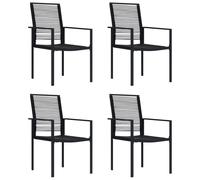 vidaXL 4x Garden Chairs PVC Rattan Black Wicker Direct Armchair Outdoor Patio