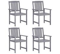 vidaXL Garden Chairs 4 pcs Solid Acacia Wood Grey, Grey