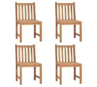 vidaXL Garden Chairs 4 pcs Solid Teak Wood, Brown