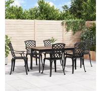 vidaXL Garden Chairs 6 pcs Cast Aluminium Black