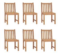 vidaXL 6x Solid Teak Wood Garden Chairs Outdoor Furniture Garden Seating