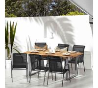 vidaXL Garden Chairs 6 pcs Steel and Textilene Black