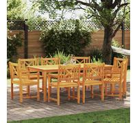 vidaXL Garden Chairs 8 pcs Natural Solid Acacia Wood