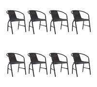8x Garden Chairs Plastic Rattan and Steel 110 kg Outdoor Patio Armchair vidaXL