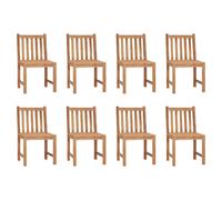 vidaXL 8x Solid Teak Wood Garden Chairs Outdoor Furniture Garden Seating