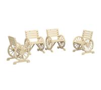 vidaXL Garden Chairs Dining Chair Outdoor Seat Chair 4 pcs Solid Wood Fir
