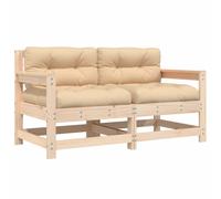 vidaXL Garden Chairs Outdoor Armchairs with Cushions 2 pcs Solid Wood Pine