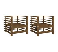 vidaXL Garden Chairs Outdoor Chair Armchair 2 pcs Honey Brown Solid Wood Pine