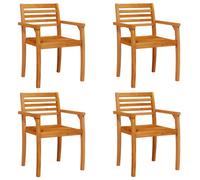 vidaXL Garden Chairs Outdoor Chair Patio Dining Chair 4 pcs Solid Wood Acacia