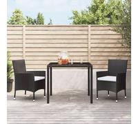 Vidaxl Garden Chairs With Cushions 2 Pcs Black Poly Rattan