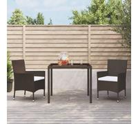 vidaXL Garden Chairs with Cushions 2 pcs Brown Poly Rattan (UK/IE/FI/NO only)