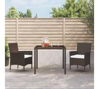 vidaXL Garden Chairs Outdoor Armchair with Cushions 2 pcs Brown Poly Rattan