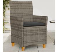 Garden Chairs 2pcs Grey PE Rattan Acacia Wood Powder-Coated Steel 59x61x90cm set
