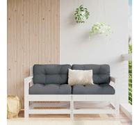vidaXL Garden Chairs Lounge Chairs with Cushions 2 pcs White Solid Wood Pine