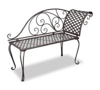vidaXL Garden Chaise Lounge 128cm Steel Antique Brown Outdoor Bench Seat Chair