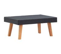 vidaXL Garden Coffee Table Poly Rattan Black Outdoor Patio Furniture Tea Table