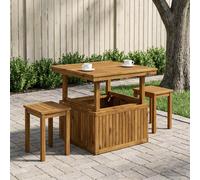 VidaXL Garden Coffee Table Solid Wood Height Adjustable Natural