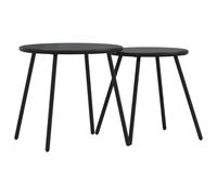 Garden Coffee Tables Dining Table 2 pcs Round Black Powder-coated Steel vidaXL